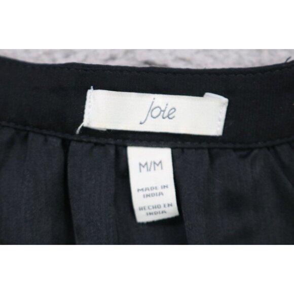 Joie Black Embroidered Scalloped Trim Top-Size Medium-Button Up - Picture 5 of 10